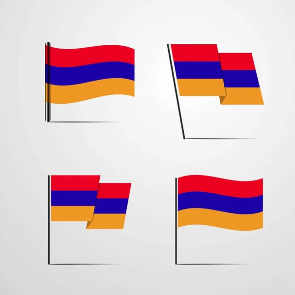 Прапор Вірменії Значок Векторні Ілюстрації — стоковий вектор