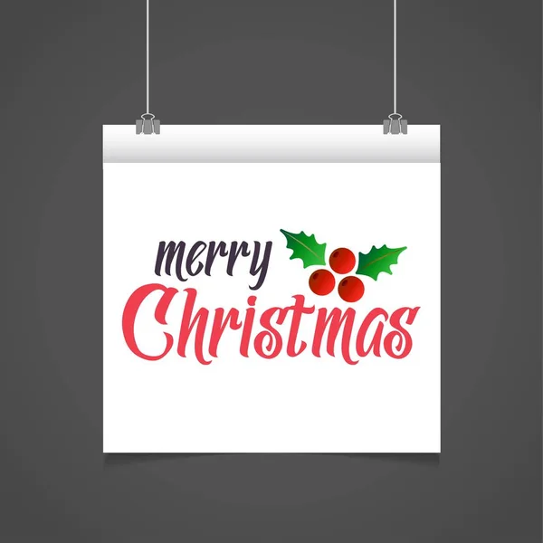 Christmas Greetings Card Design Grey Background Vector — Stock Vector