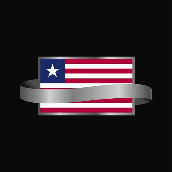 Прапор Ліберії Банер Дизайн Стрічки — стоковий вектор