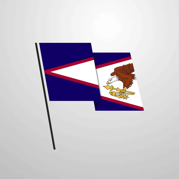 Samoa Americana Icono Bandera Vector Ilustración — Vector de stock