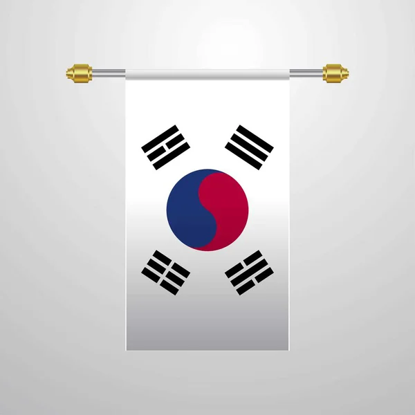 Korea South Hängande Flagga — Stock vektor