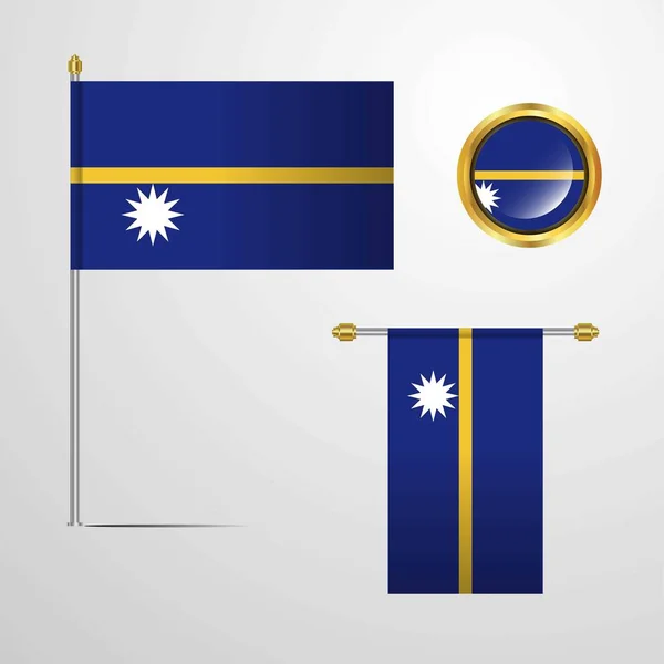Εικονογράφηση Φορέα Εικονίδιο Σημαία Του Ναουρού — Διανυσματικό Αρχείο