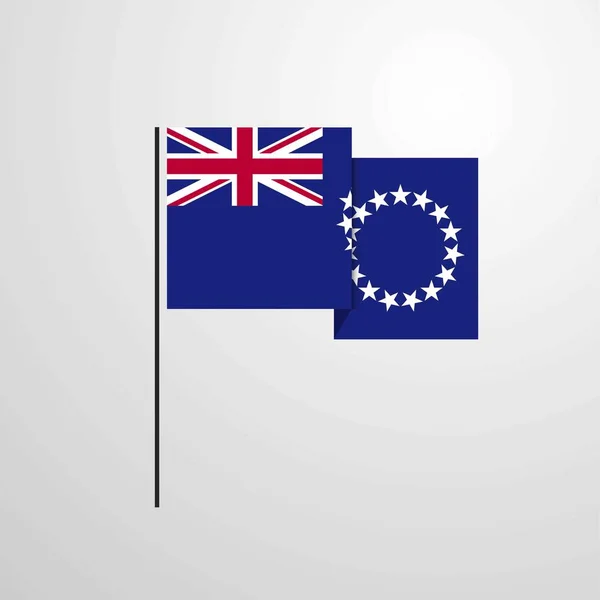 Cook Adaları Bayrak Tasarım Vektörü Sallıyor — Stok Vektör