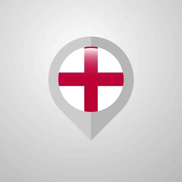 Karte Navigationszeiger Mit England Flag Design Vektor — Stockvektor