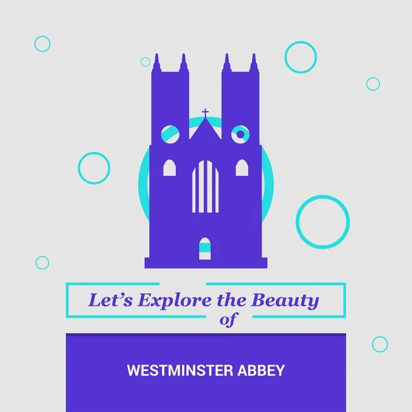 Przyjrzyjmy Się Piękno Zabytków National Westminster Abbey London Wielka Brytania — Wektor stockowy
