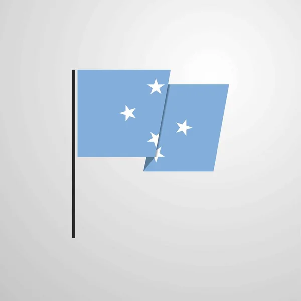 Micronésia Estados Federados Acenando Vetor Desenho Bandeira — Vetor de Stock