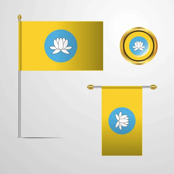 Εικονογράφηση Φορέα Εικονίδιο Σημαία Της Καλμουκίας — Διανυσματικό Αρχείο
