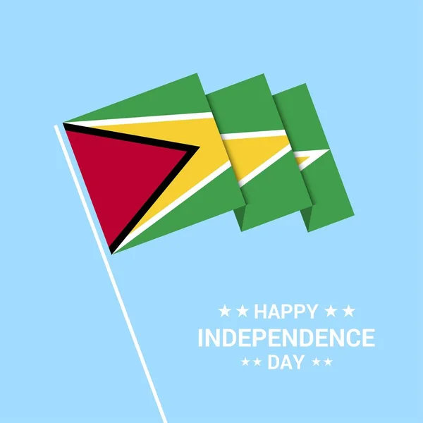 Типографический Дизайн Дню Независимости Гайаны Вектором Флага — стоковый вектор