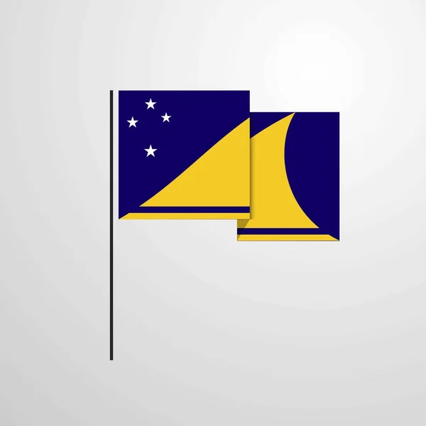 Tokelau Zwaaien Vlag Ontwerp Vector — Stockvector