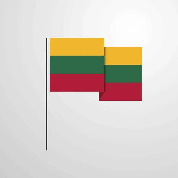 Litva Mává Vlajkou Designu Vektor — Stockový vektor