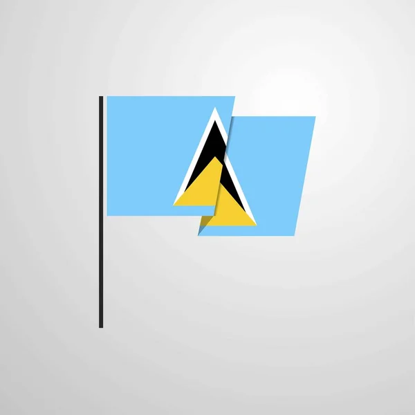 Saint Lucia Zwaaien Vlag Ontwerp Vector — Stockvector