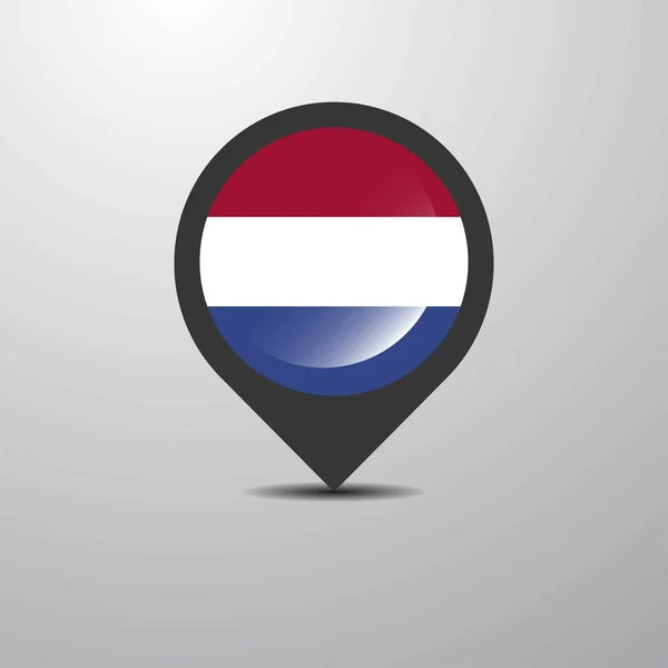 Pays Bas Carte Pin Illustration Vectorielle — Image vectorielle