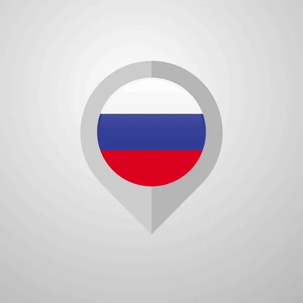 Map Navigation Pointer Russia Flag Design Vector — Stock Vector