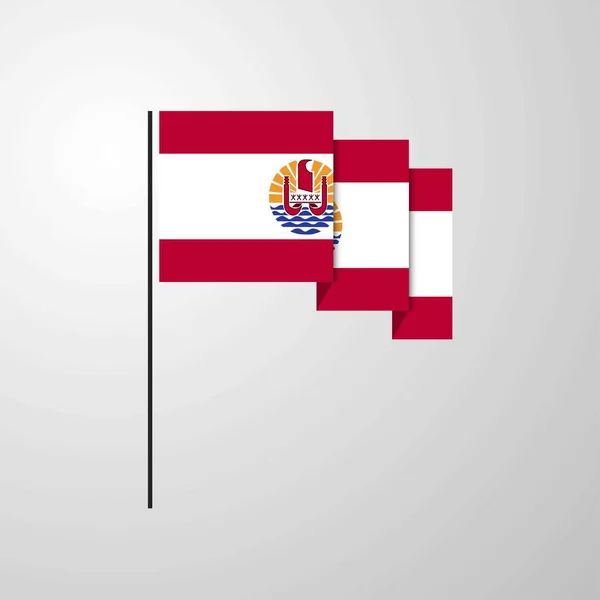 Французская Полинезия Размахивает Флагом Творческий Фон — стоковый вектор