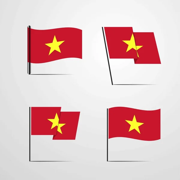 Vietnam Icono Bandera Vector Ilustración — Vector de stock