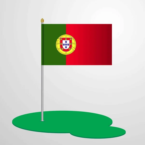 Portugal Flag Pole Vector Illustration — Stock Vector
