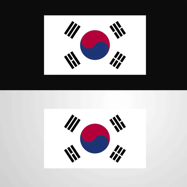 Corea Del Sur Bandera Diseño Banner — Archivo Imágenes Vectoriales