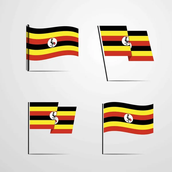 Uganda Bandeira Ícone Vetor Ilustração —  Vetores de Stock