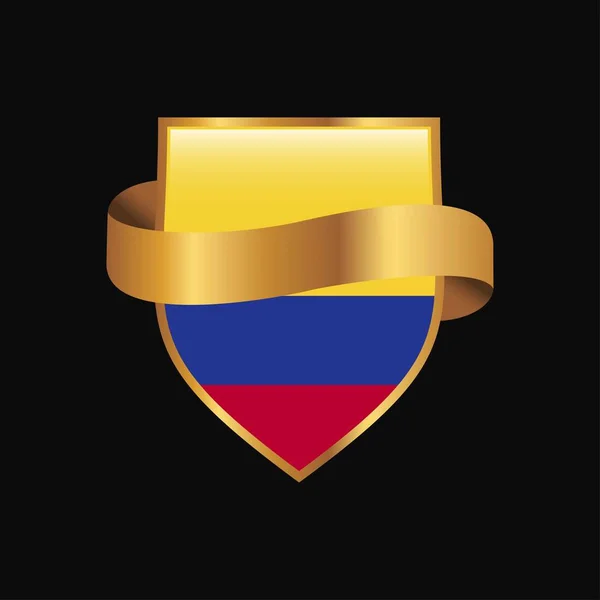 Прапор Колумбії Золотий Знак Дизайн Вектор — стоковий вектор
