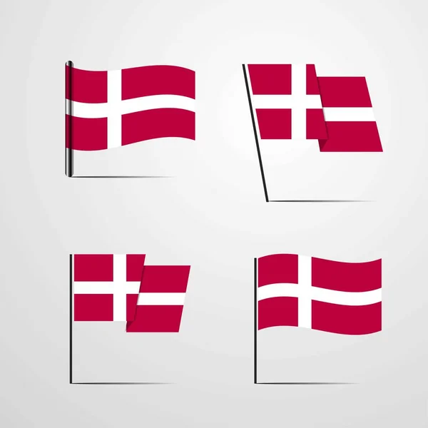 Dänische Flagge Symbol Vektor Illustration — Stockvektor