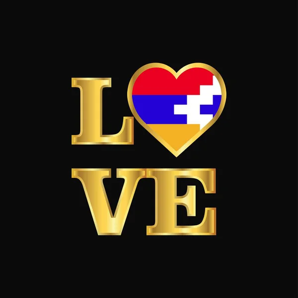 Typographie Amour Nagorno Karabakh République Drapeau Design Vecteur Lettrage — Image vectorielle