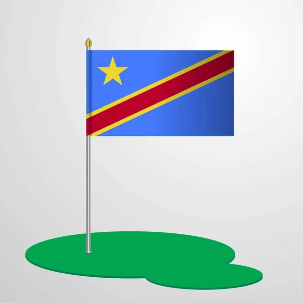 Comoros Flag Pole Vector Illustration — Stock Vector