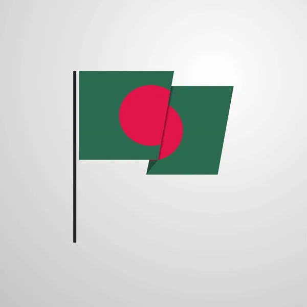 Bangladesh Schwenken Flagge Design Vektor — Stockvektor