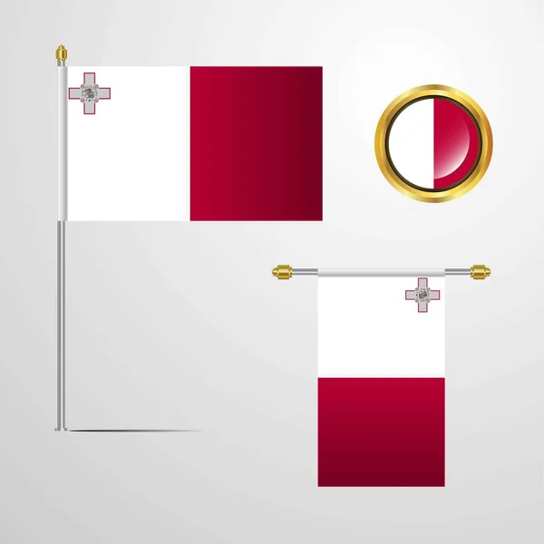 Malta Bayrağı Simge Vektör Çizim — Stok Vektör