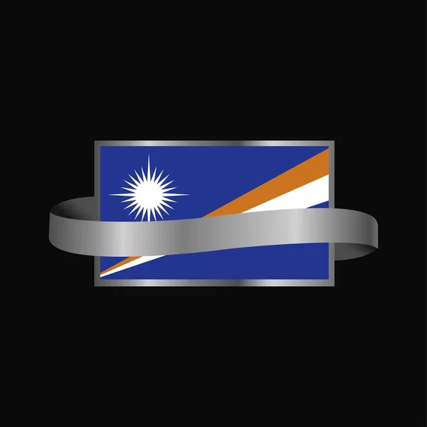 Marshallöarnas Flagga Ribbon Banner Design — Stock vektor
