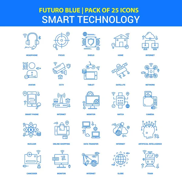 Akıllı teknoloji simgeleri - Futuro mavi 25 Icon pack