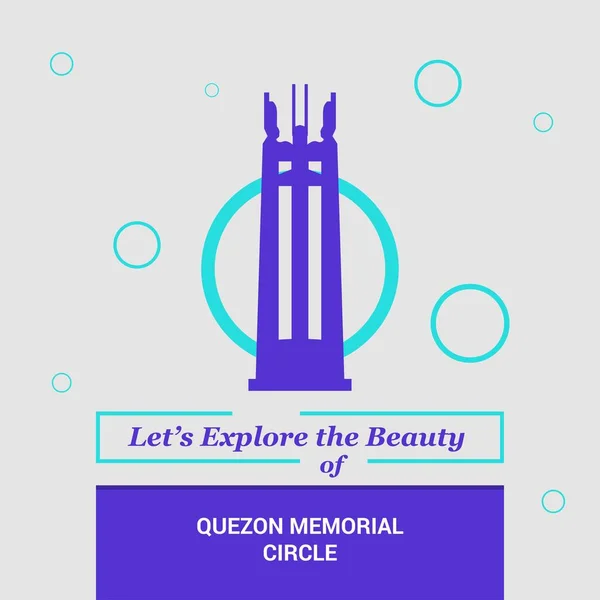 Exploremos Belleza Del Quezon Memorial Circle Quezon City Filipinas — Archivo Imágenes Vectoriales