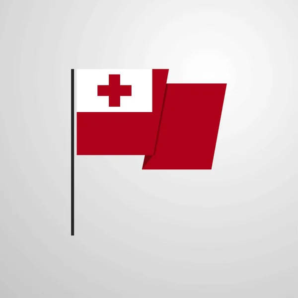 Tonga Sventola Bandiera Vettore Progettazione — Vettoriale Stock