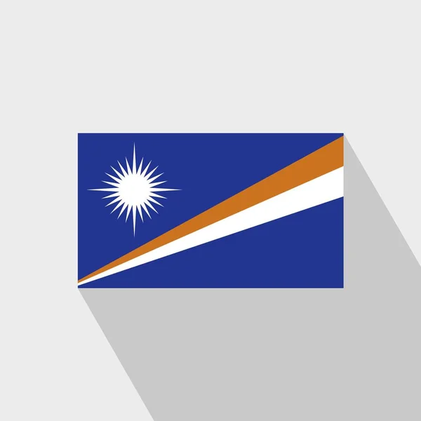 Marshallovy Ostrovy Vlajka Vektorový Design Dlouhý Stín — Stockový vektor