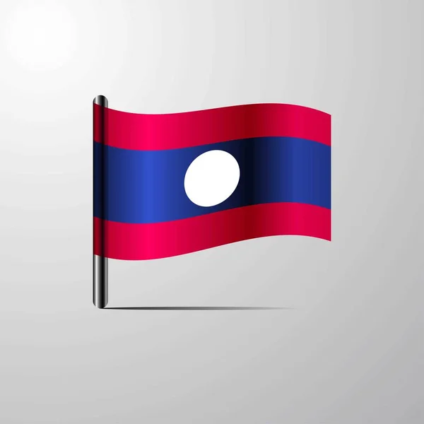 Laos Schwenkt Glänzende Flagge Design Vektor — Stockvektor