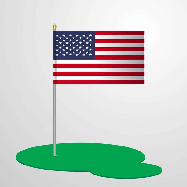 Amerikai Zászló Pole — Stock Vector