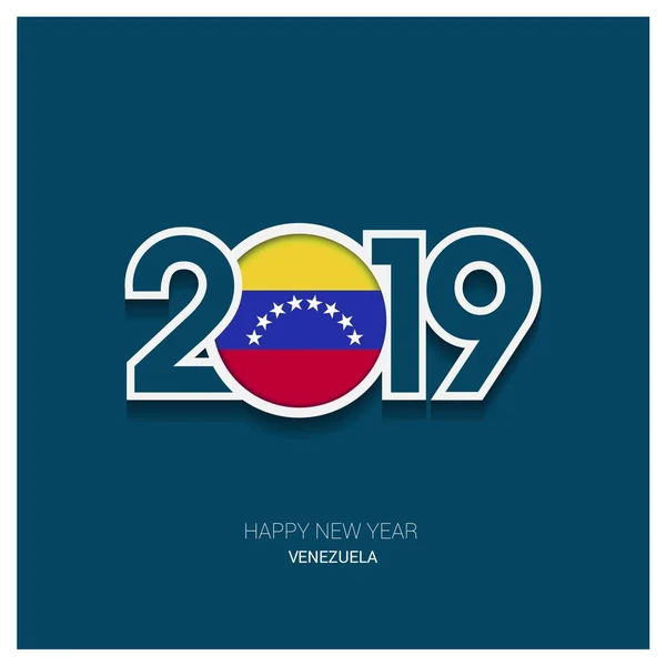 2019 Venezuela Typografie Šťastný Nový Rok Pozadí — Stockový vektor