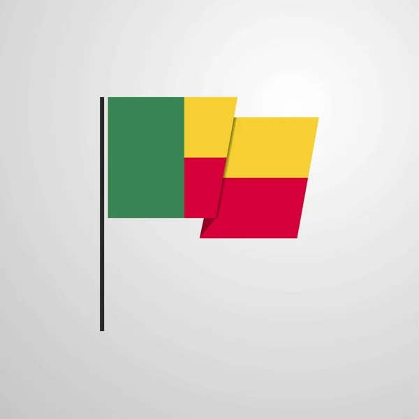 Benin Macha Flagą Projekt Wektor — Wektor stockowy