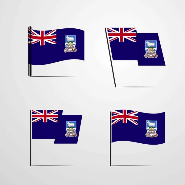 Islas Malvinas Icono Bandera Vector Ilustración — Vector de stock