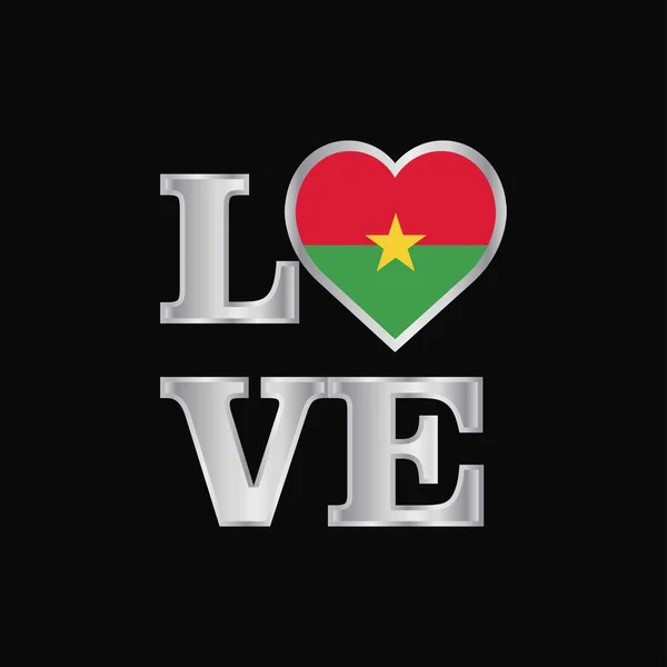 Tipografía Del Amor Burkina Faso Diseño Bandera Vector Hermoso Letras — Archivo Imágenes Vectoriales