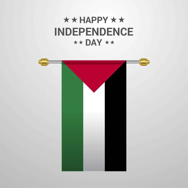 Palestina Nezávislost Den Visí Vlajka Pozadí — Stockový vektor