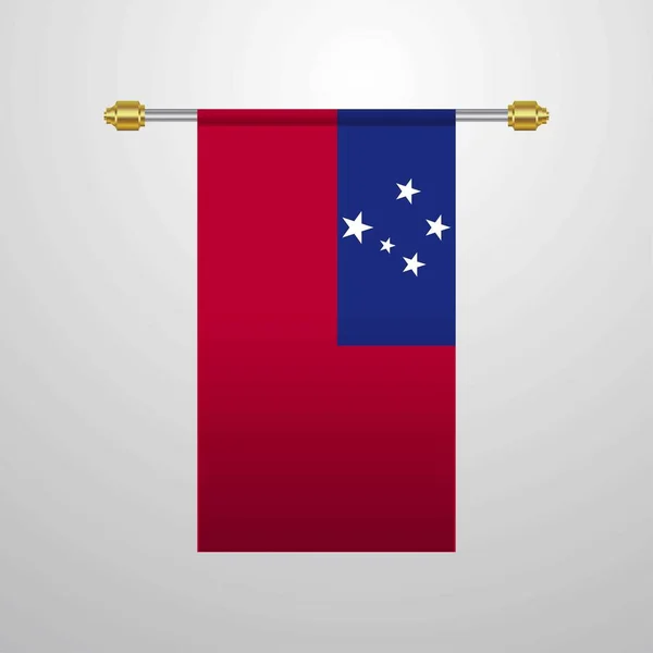 Samoa Hanging Flag Vector Illustration — Stock Vector