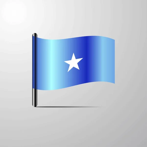 Somalia Ondeando Shiny Flag Vector Diseño — Archivo Imágenes Vectoriales