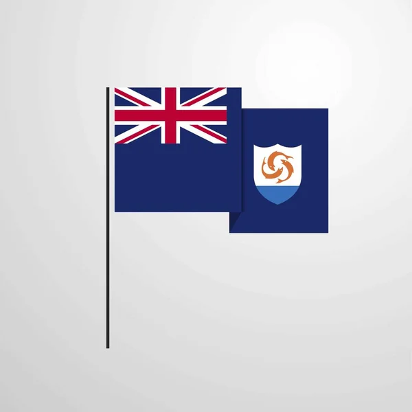 Anguilla Schwenkt Flagge Design Vektor — Stockvektor