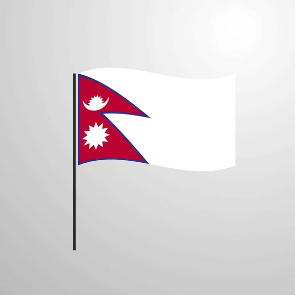 Nepal Schwenkt Flagge Vektor Illustration — Stockvektor