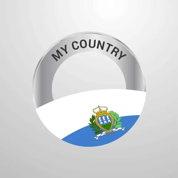 San Marino Mio Paese Bandiera — Vettoriale Stock