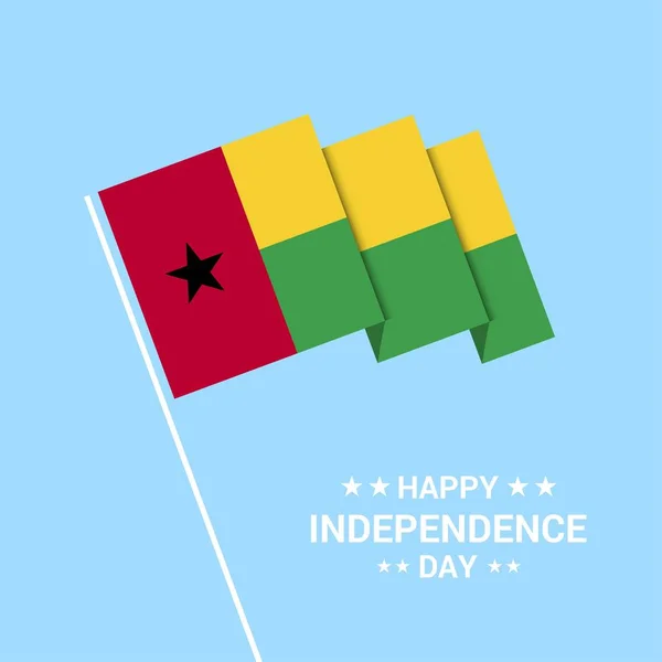 Guinea Bissau Día Independencia Diseño Tipográfico Con Vector Bandera — Archivo Imágenes Vectoriales