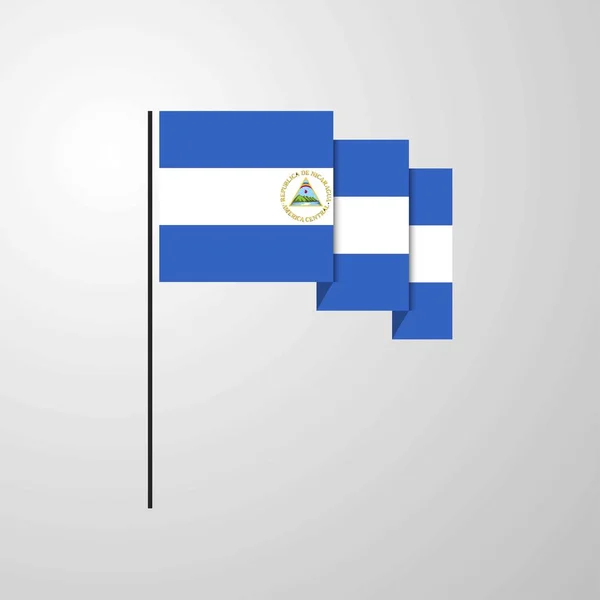 Nicaragua Waving Flag Creative Background — Stock Vector