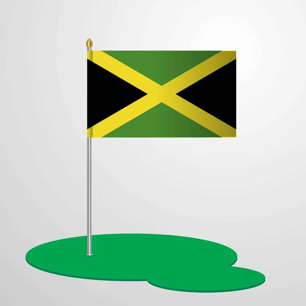 Jamaica Fahnenmast Vektorillustration — Stockvektor