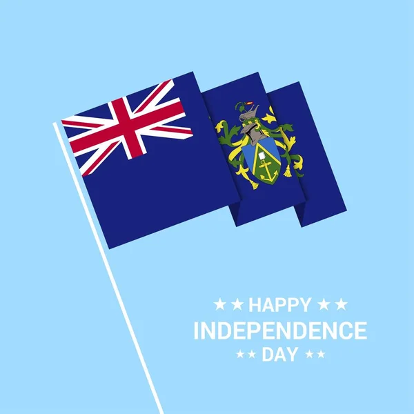 Pitcairn Islnand Día Independencia Diseño Tipográfico Con Vector Bandera — Archivo Imágenes Vectoriales
