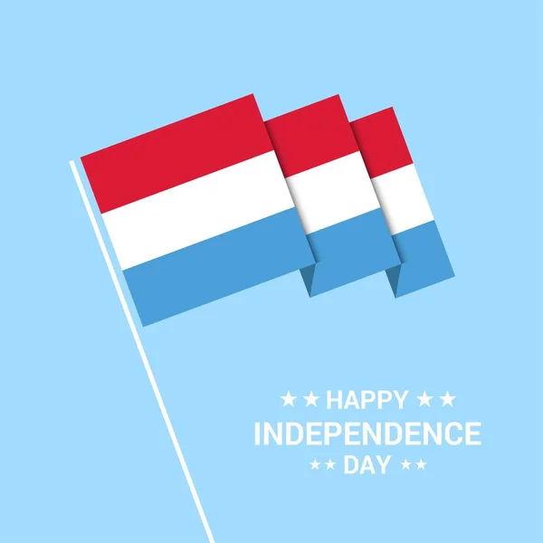 Luxembourg Jour Indépendance Design Typographique Avec Vecteur Drapeau — Image vectorielle